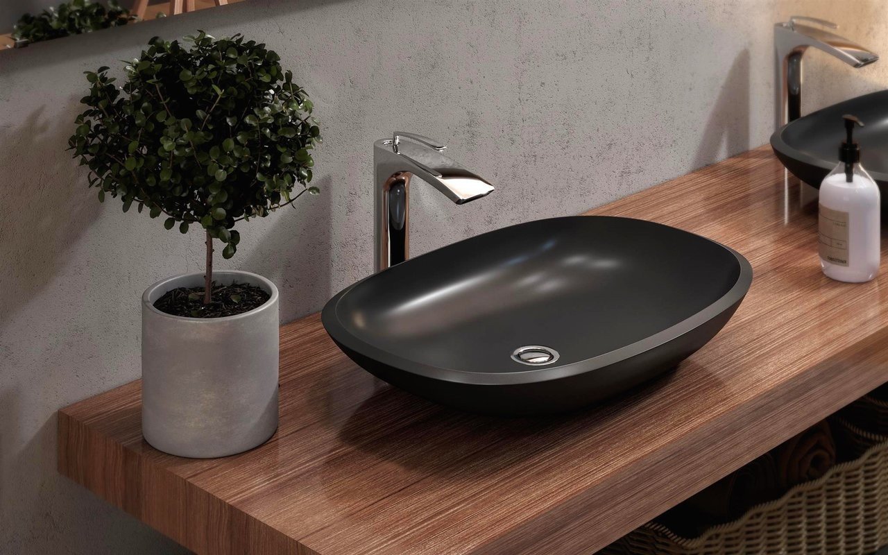 Aquatica Coletta-A-Blck Stone Bathroom Vessel Sink picture № 0