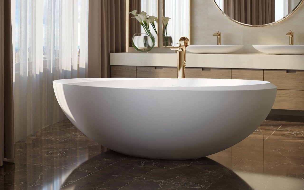 Aquatica Lullaby-Mini-Wht Freestanding Solid Surface Bathtub