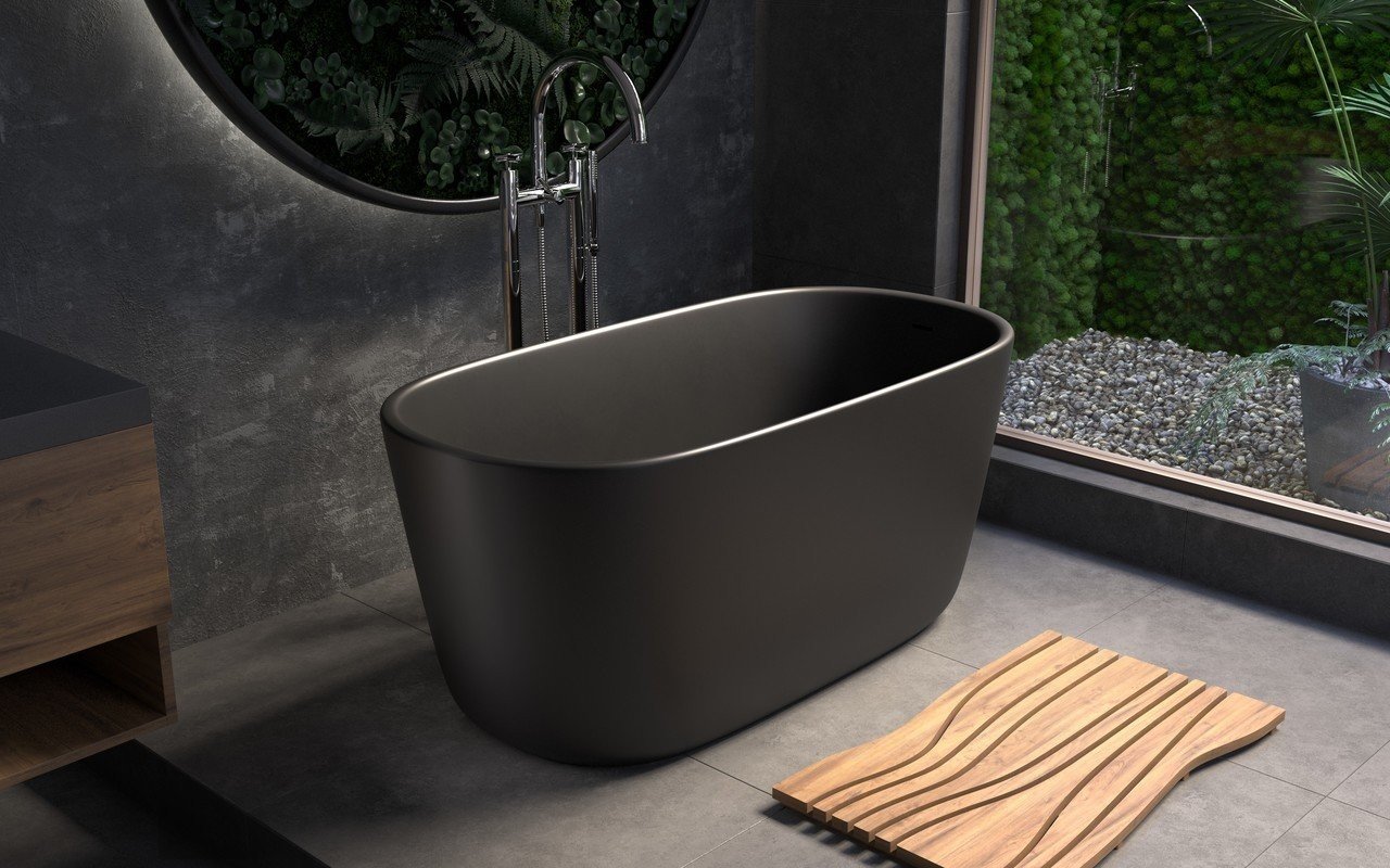 Aquatica Lullaby-Mini™ Graphite Black Freestanding Solid Surface Bathtub picture № 0