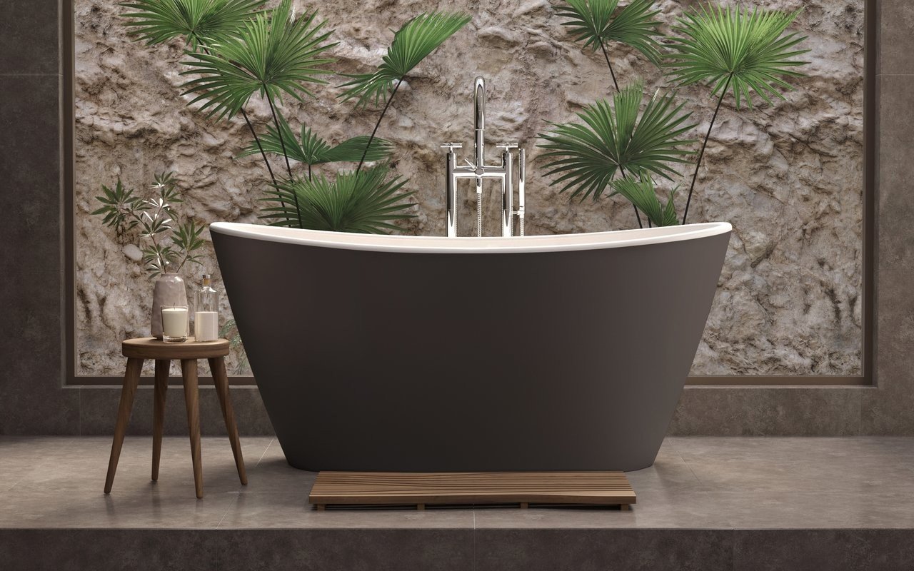 Aquatica Luna Grey Brown-Wht Solid Surface Bathtub picture № 0