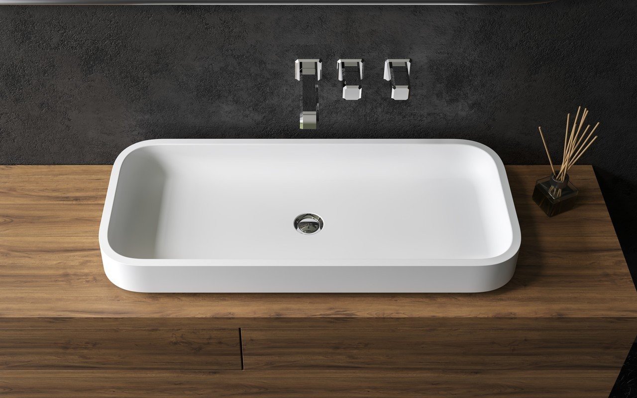 Aquatica Solace-B-Wht Rectangular Stone Bathroom Vessel Sink picture № 0