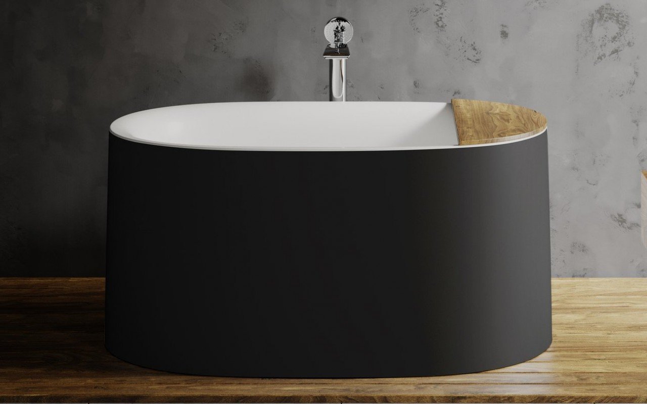 Aquatica Sophia-Blck-Wht Freestanding Solid Surface Bathtub - Fine Matte picture № 0