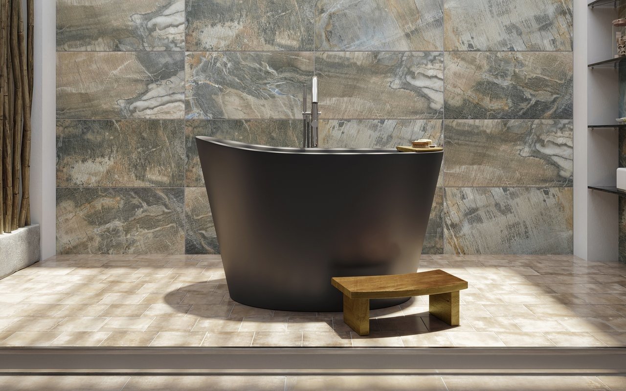 Aquatica True Ofuro Black Freestanding, Japanese Soaking Tubs For Small Bathrooms