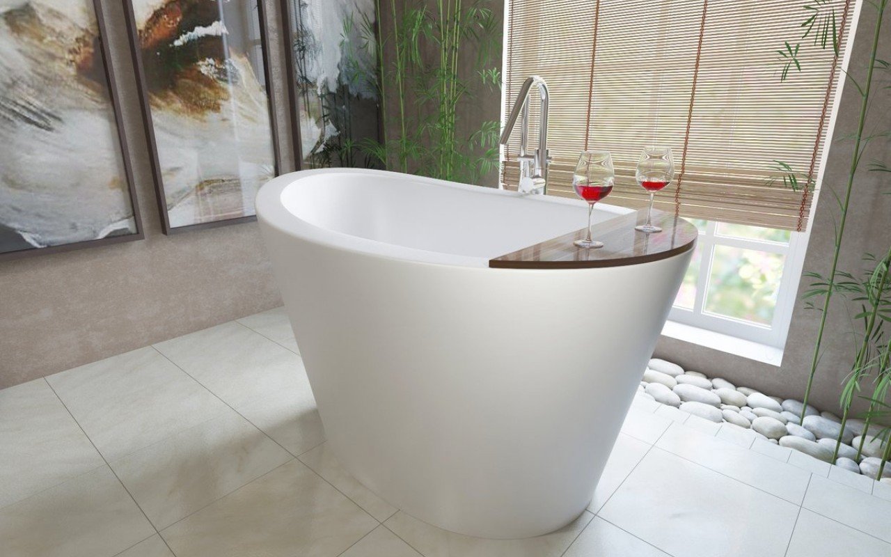 Aquatica True Ofuro Freestanding Stone Japanese Soaking Bathtub picture № 0