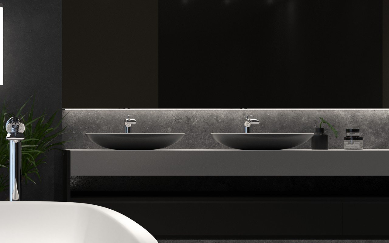 Aquatica Coletta-A Gunmetal-Wht Stone Bathroom Vessel Sink picture № 0