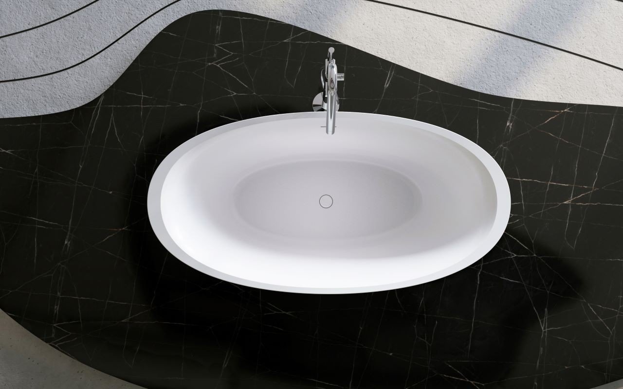 Aquatica Leah White Freestanding Solid Surface Bathtub picture № 0