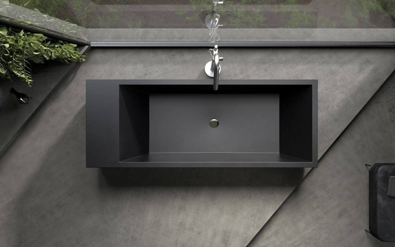Aquatica Monolith Black Freestanding Solid Surface Bathtub picture № 0