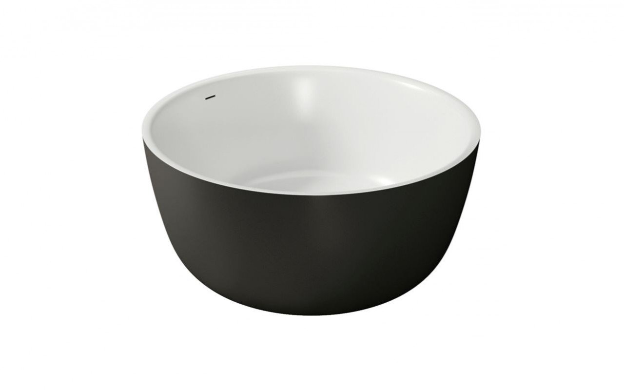 Aquatica Purescape™ 720M-Blck-Wht Round Freestanding Solid Surface Bathtub picture № 0