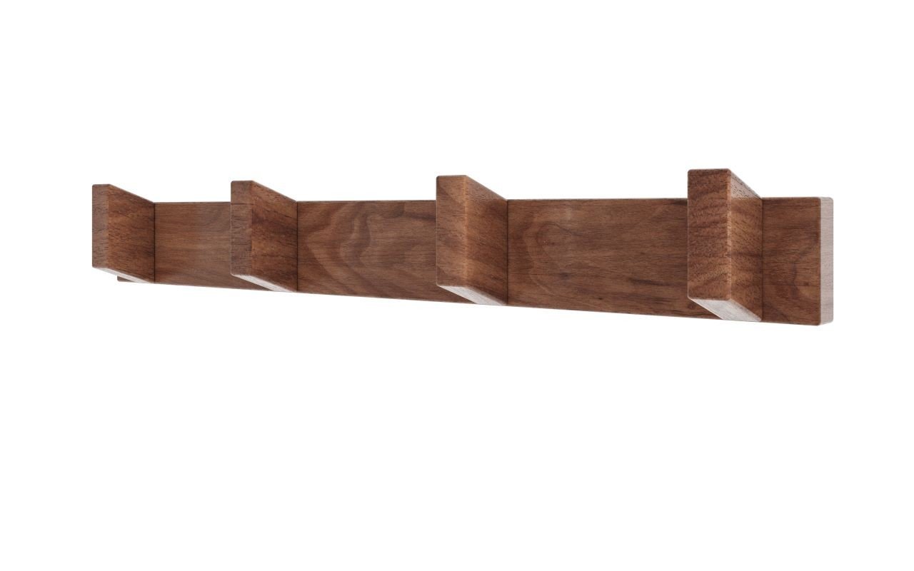 Aquatica Universal 19.75" Waterproof 4 Hook Wall Mounted American Walnut Wood Rack picture № 0