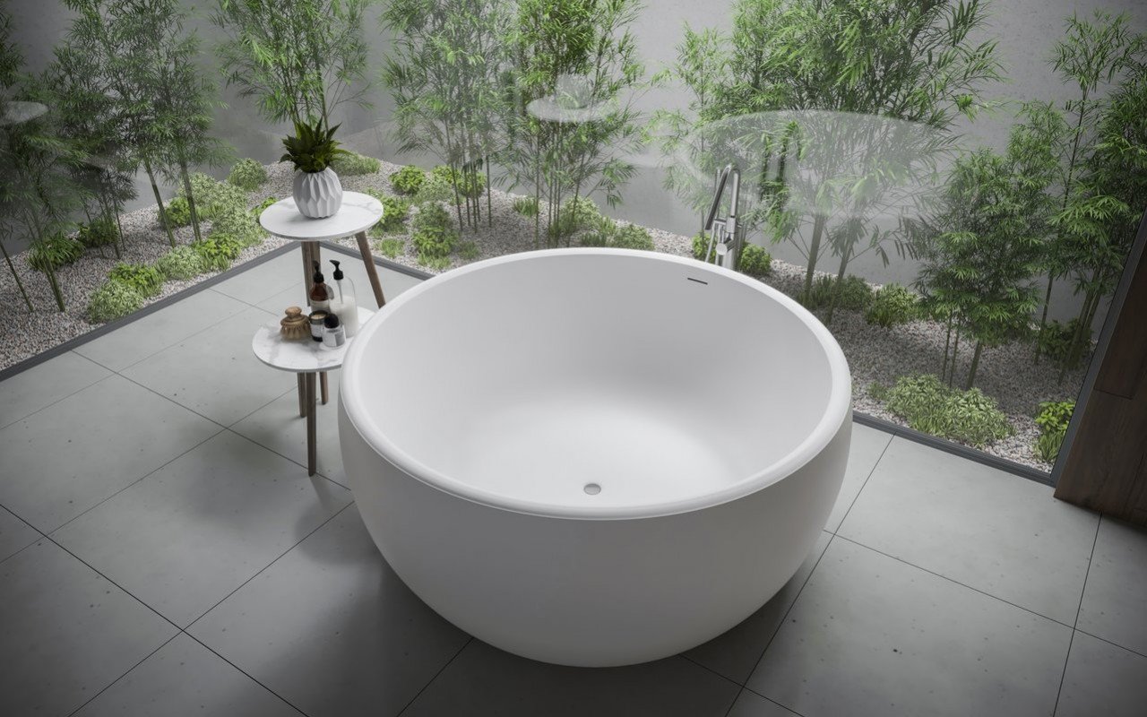 Aquatica Aura Mini Round Freestanding Solid Surface Bathtub picture № 0