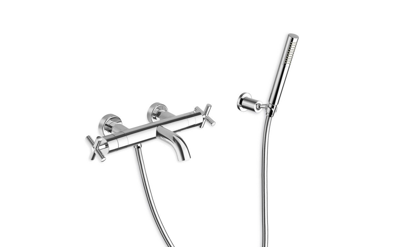 Aquatica Celine-157 Thermostatic Wall Mounted Bath Filler – Chrome picture № 0