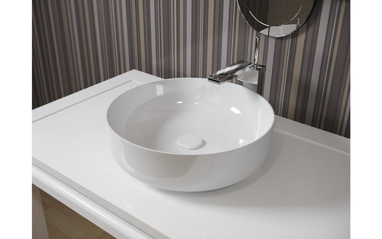 Aquatica Metamorfosi-Wht Round Ceramic Bathroom Vessel Sink picture № 0