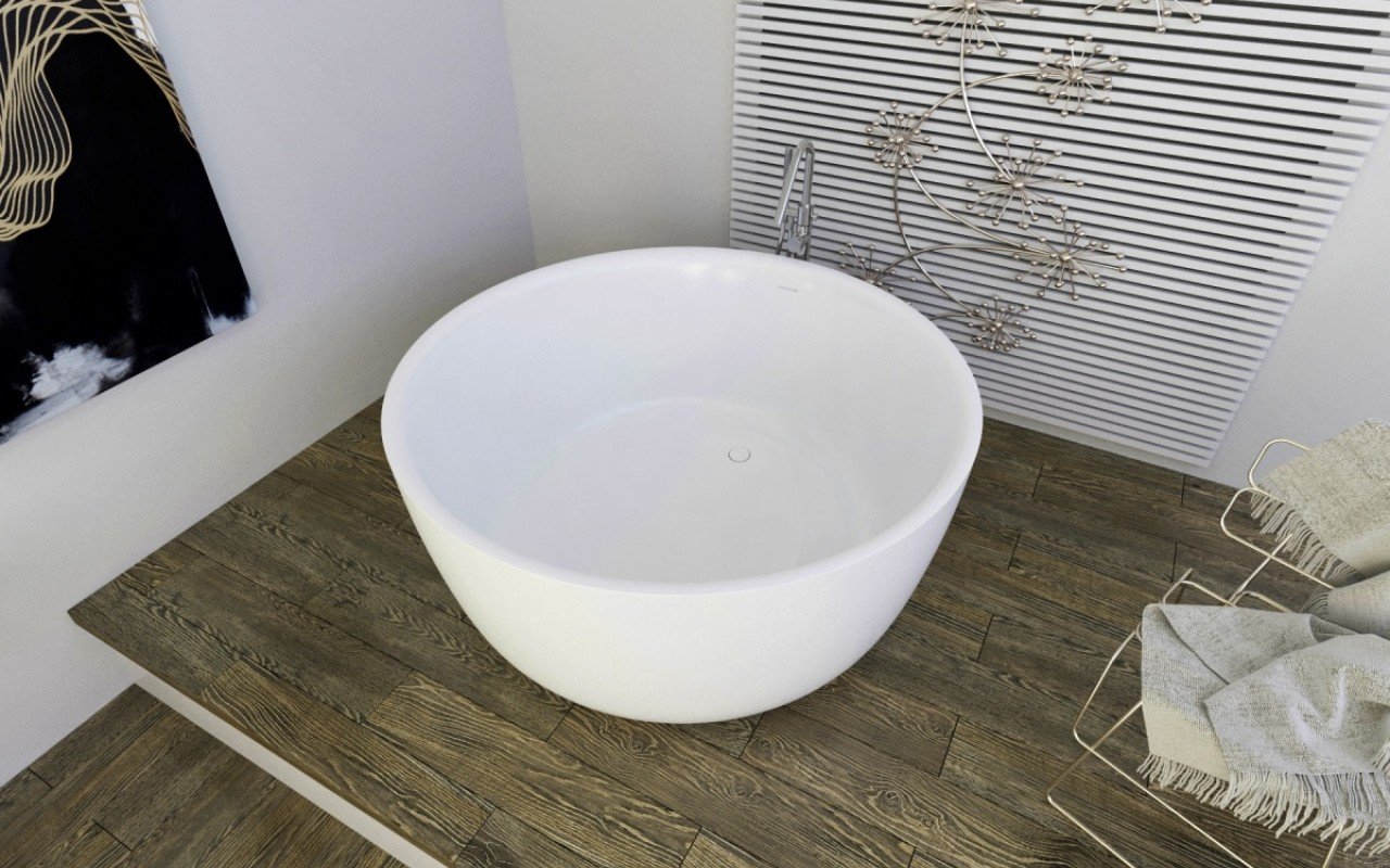 Aquatica Purescape™ 720M Round Freestanding Solid Surface Bathtub picture № 0