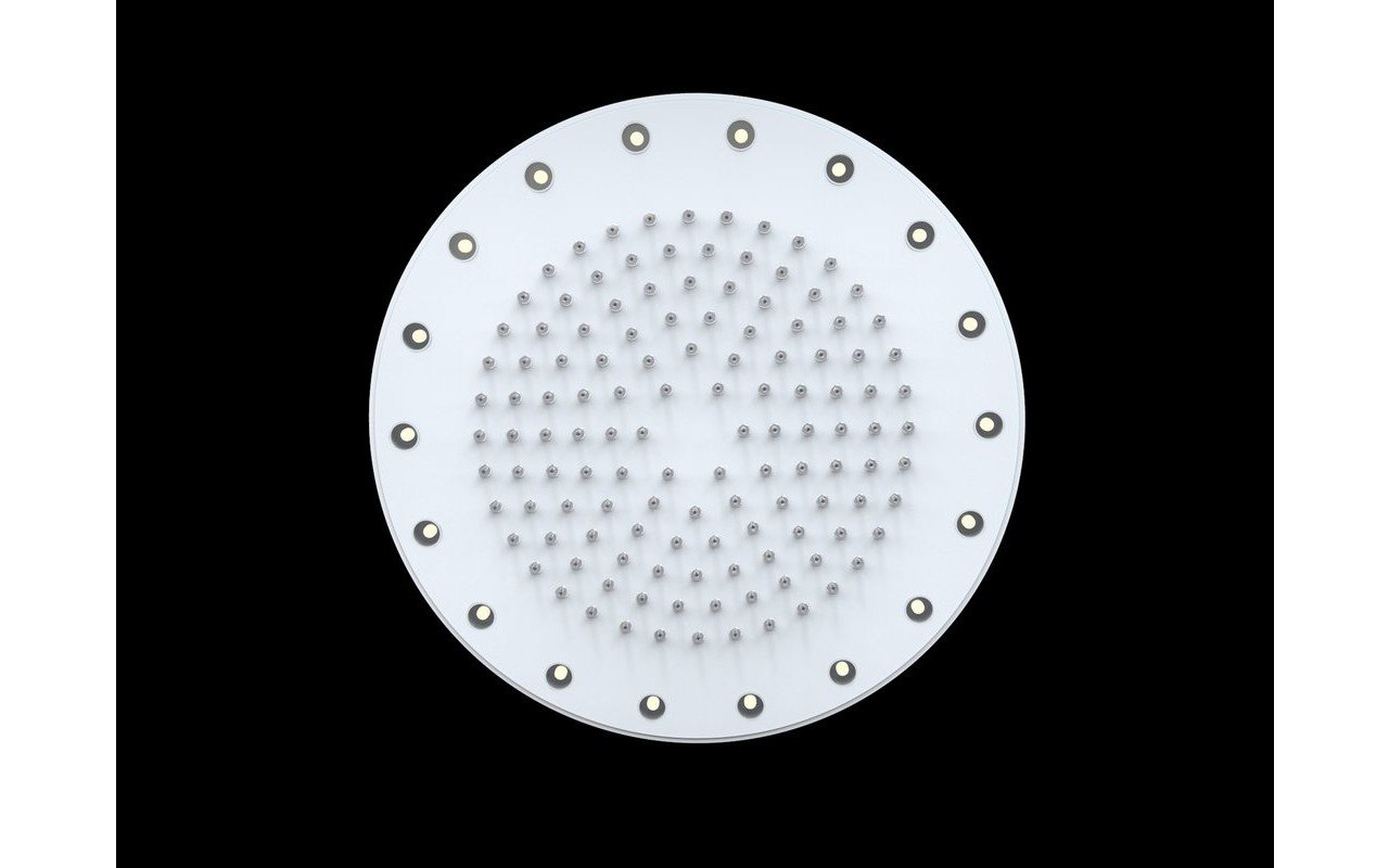 Rainbow Dynamic LED Round Shower Head White Matte 1 (web)