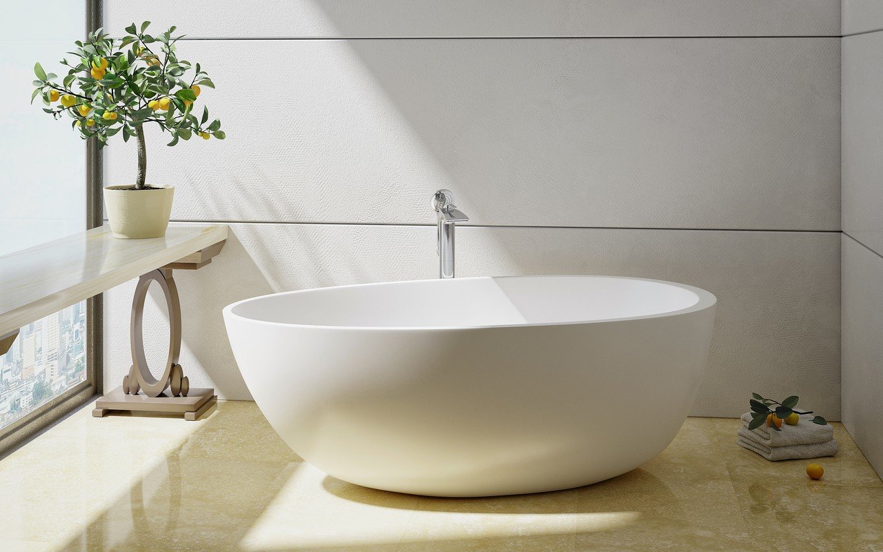 Aquatica Spoon 2 Egg Shaped Freestanding Solid Surface Bathtub picture № 0