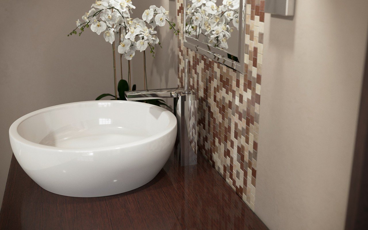 Luxury Aquatica Texture Bowl Wht Round Ceramic Bathroom Vessel