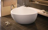 Trinity wht freestanding light weight cast stone bath fine matte by Aquatica 02 (web)