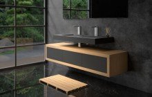 Aquatica Millennium Black Stone Wooden Vanity01