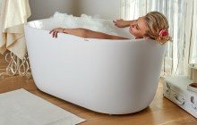 Lullaby Wht Small Freestanding Solid Surface Bathtub by Aquatica web 0279