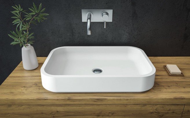 ᐈ Aquatica Solace A Wht Rectangular Stone Bathroom Vessel Sink Best S - Bathroom Vessel Sink Wash Tub
