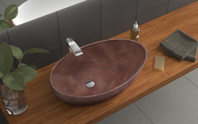 ᐈluxury Aquatica Spoon 2 Brnz Stone Bathroom Vessel Sink Best S - Stone Bathroom Sink Nz