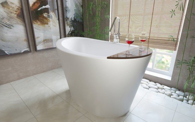 Aquatica True Ofuro Freestanding Stone, Japanese Soaking Tubs For Small Bathrooms