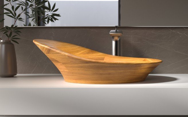 Aquatica Nanomorph Oak Wood Vessel Sink02