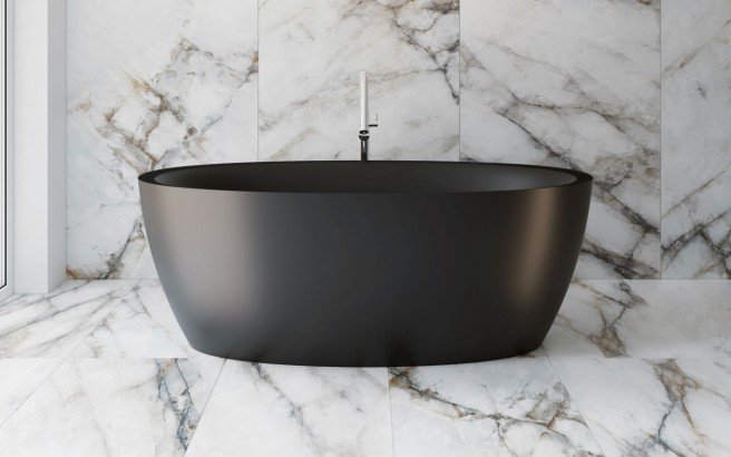 Aquatica Sensuality Graphite Black Solid Surface Bathtub