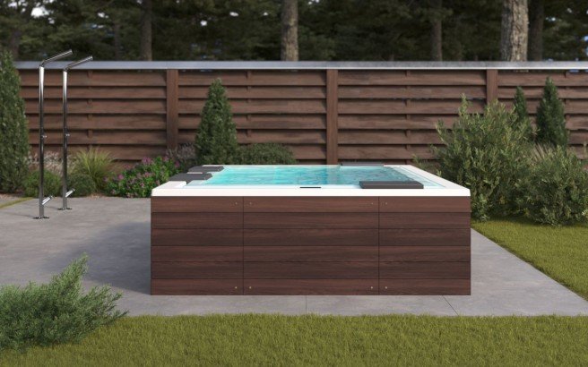 Wood Hot Tub With Massages and LED Rgb Lighting Hot Tub for 