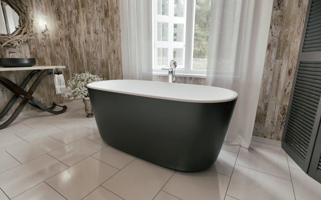ᐈ Aquatica Lullaby Mini Blck Wht, Freestanding Bathtubs Less Than 60 Inches