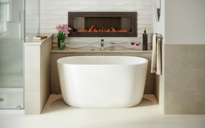 Lullaby Nano Wht Small Freestanding Solid Surface Bathtub by Aquatica web