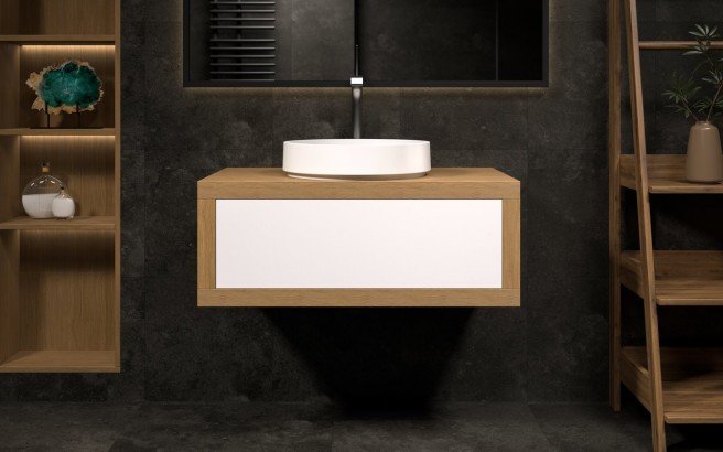 ᐈ Aquatica Millennium Wht 90 Stone And, White Bathroom Vanity 30 X 180 Cm