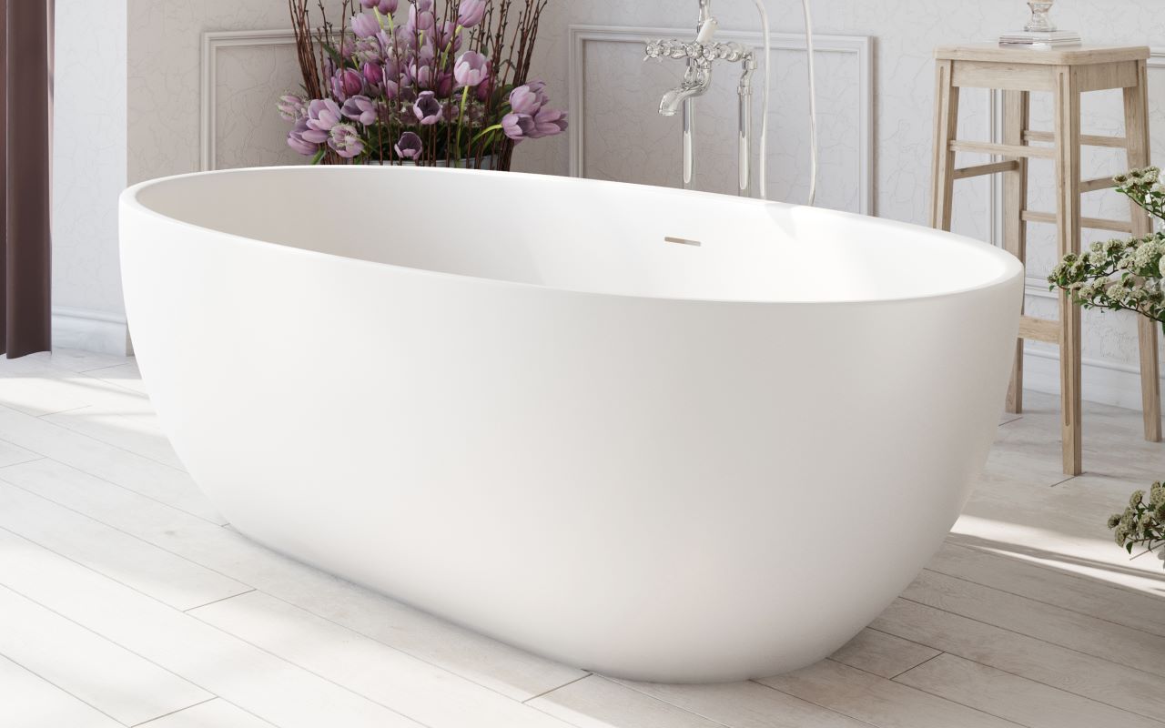 Aquatica Corelia Wht Freestanding Solid Surface Bathtub1