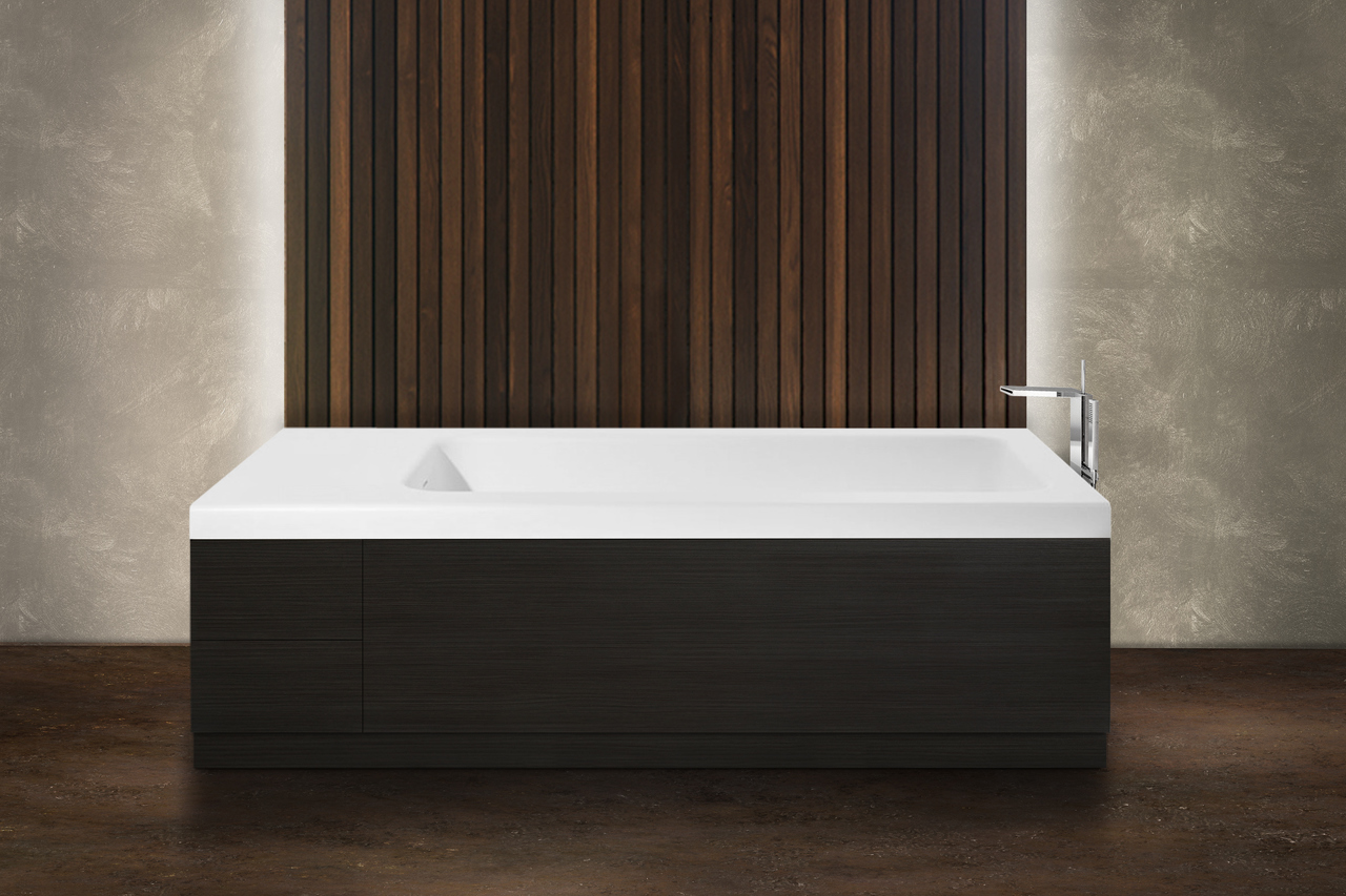 Aquatica Pure 2D Back To Wall Solid Surface Bathtub with Dark