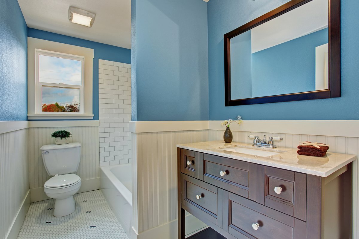 bigstock White And Blue Bathroom Interi 74217427